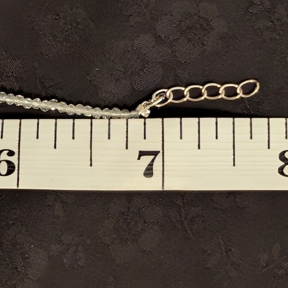 Genuine White Topaz Bracelet 2 mm Faceted White Topaz Beads 925 Sterling Silver - Picture 10 of 12